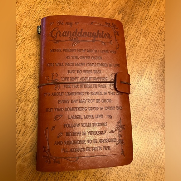 Hand Crafted Other - To My Granddaughter Leather travel  Journal 8x5